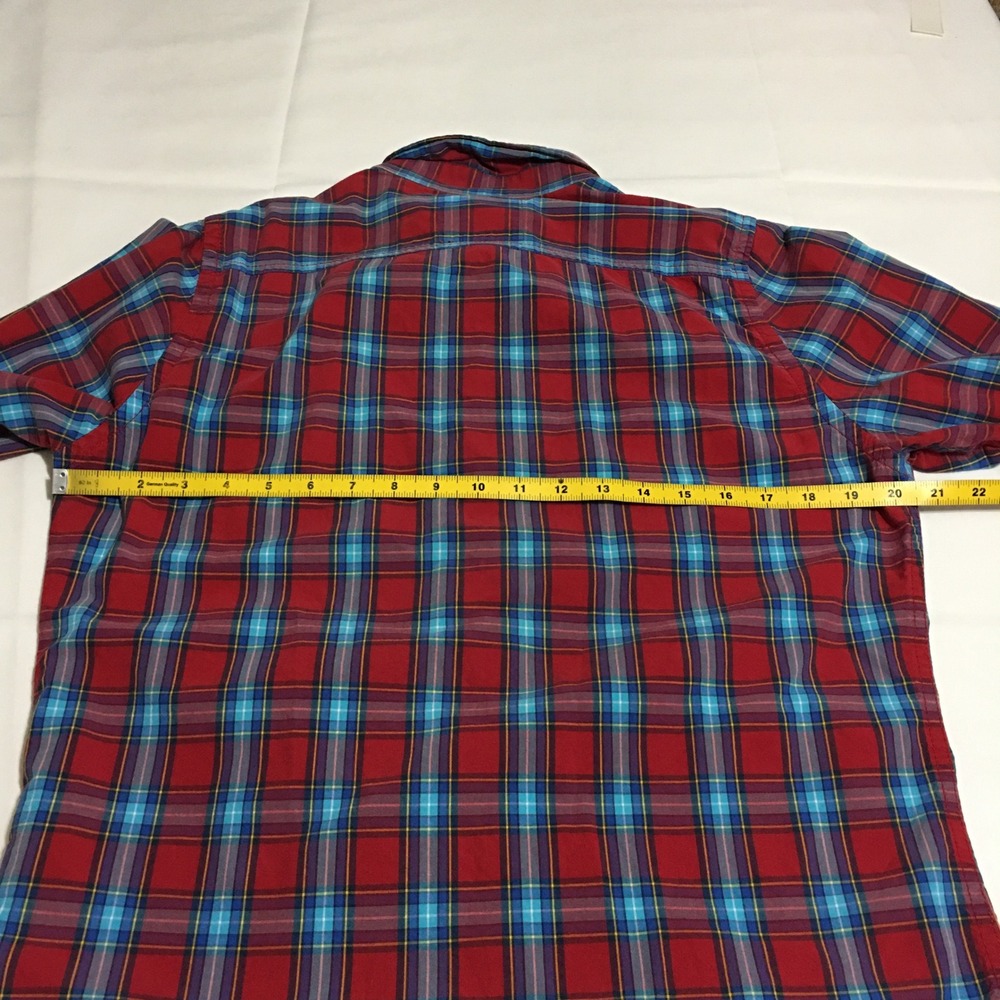 Lot of 2 Hollister Long Sleeve Button Down Shirts Mens Medium Blue Plaid Y2K - Picture 10 of 11